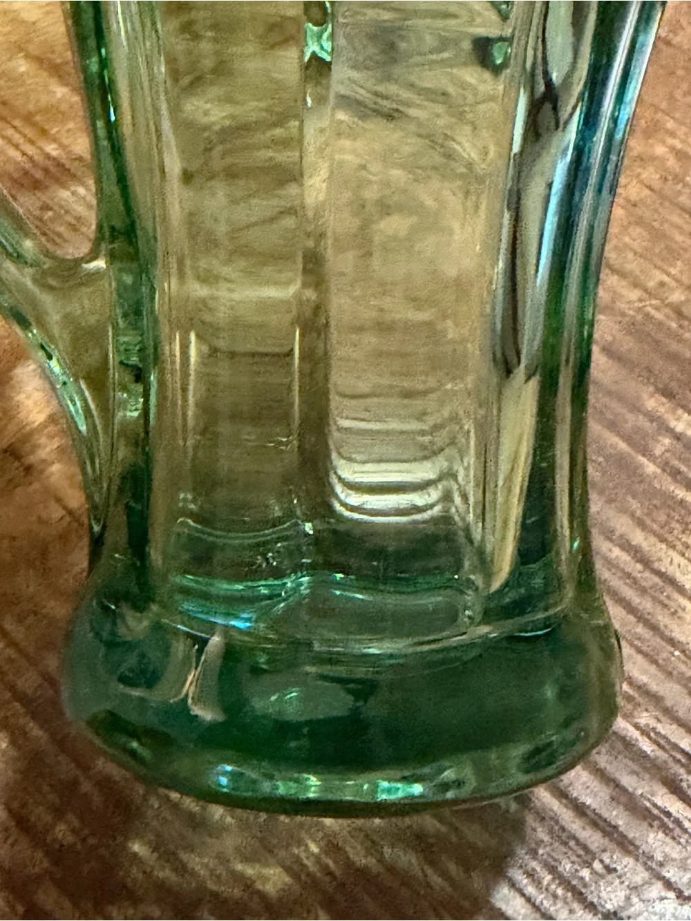 2 Vtg LIBBEY Coca Cola Coke Logo Heavy Green Glass Mugs With Handle Drink ware